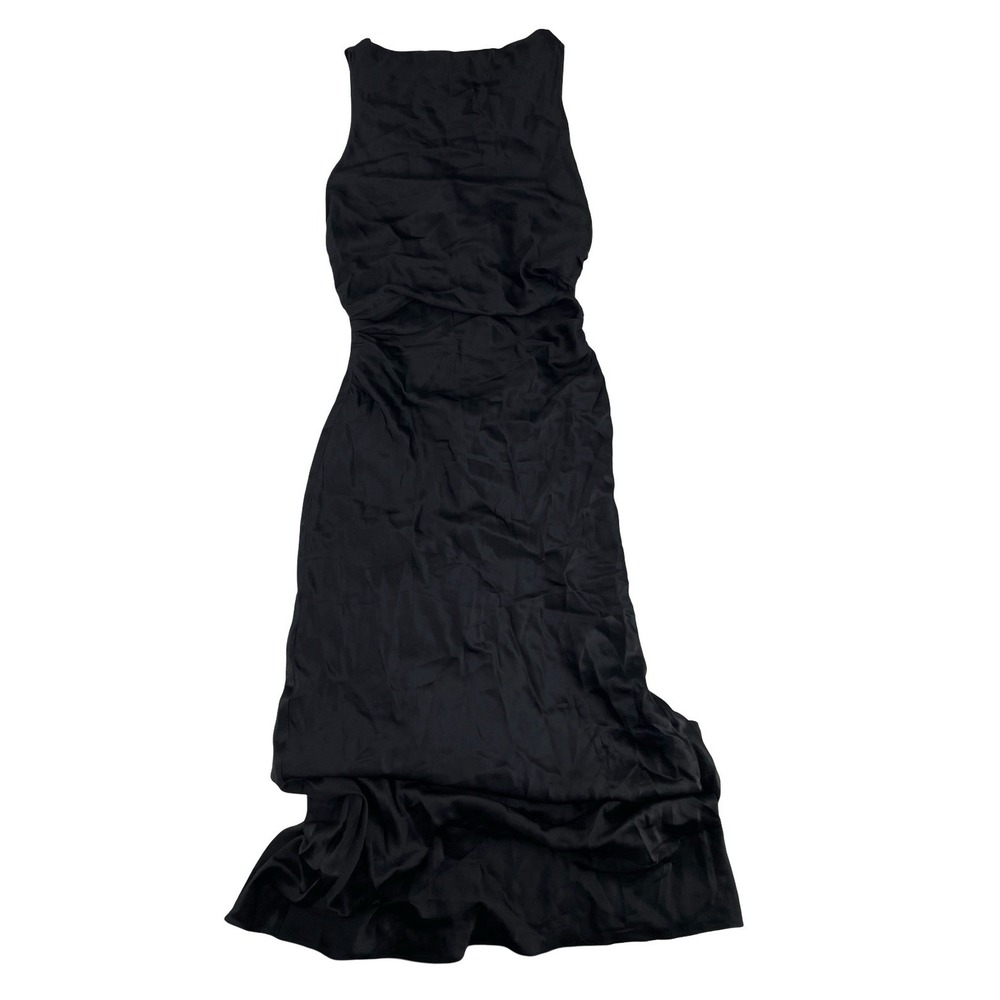 Reformation Women's Dress Maxi Open Back Black Silk Size 8